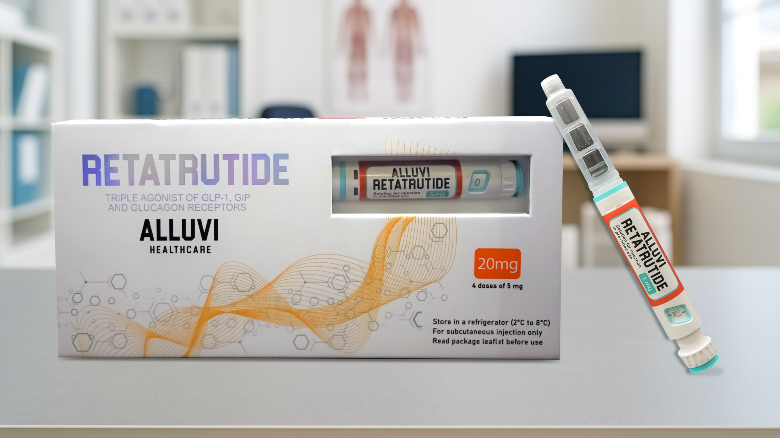 Buy Alluvi retatrutide 40mg 20mg pen UK — for sale at UK Peptides Store